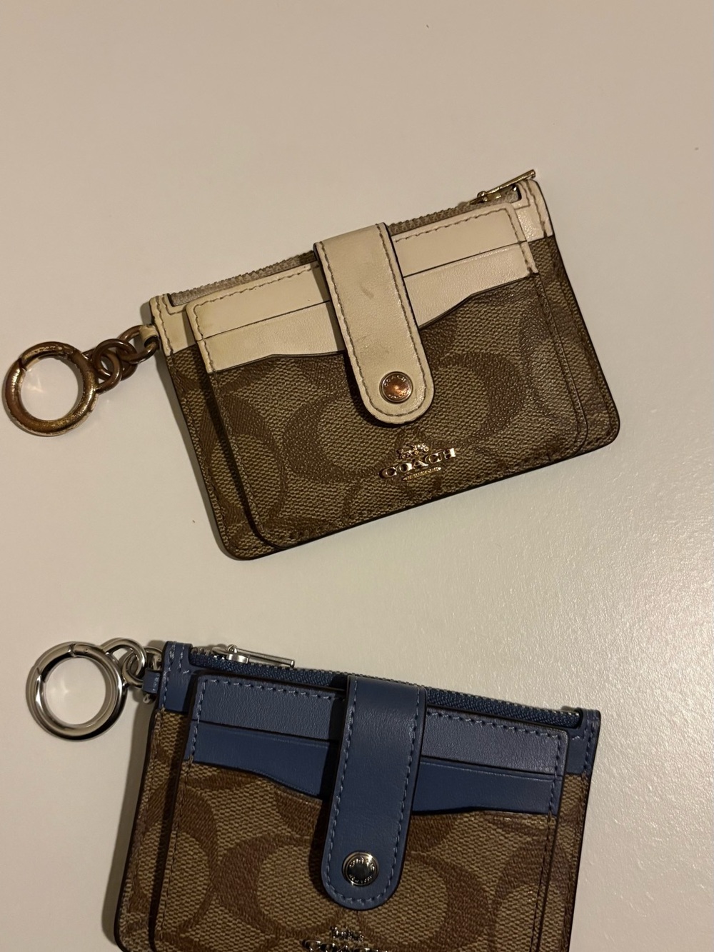 Coach Attachment Card Case Wallet Bundle Set of 2 Signature Canvas